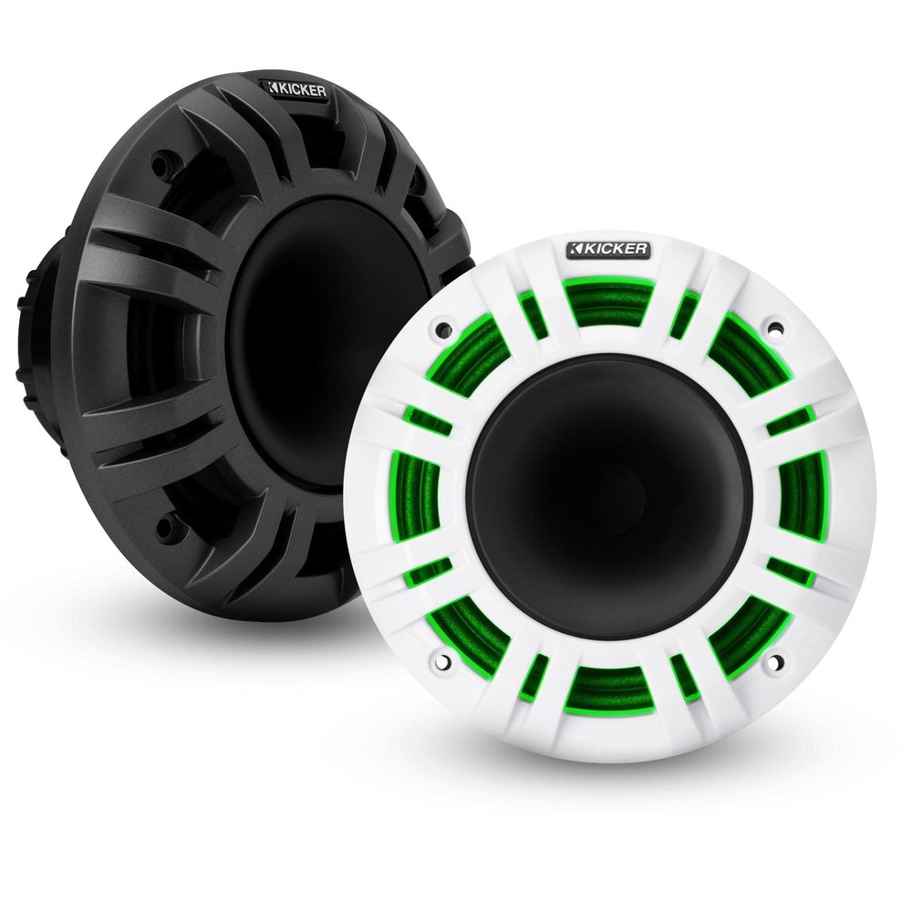 Kicker 48KMXL65 6.5" 4-Ohm RGB-LED KMXL Horn-Loaded Marine Coaxial Speakers, Pair (Renewed)