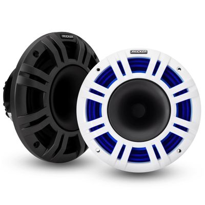 Kicker 48KMXL8 8" 4-Ohm RGB LED KMXL Horn-Loaded Marine Coaxial Speakers, Pair (Renewed)