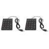 Wired Numeric Keypad - Ergonomic 18 - Key Design for Quiet Typing Mini USB Numpad for Laptop and Desktop Users (2Pcs) view 3