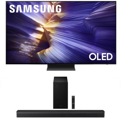 Samsung QN55S90FAFXZA 55 Inch 4K OLED Smart TV with a HW-B750F B Series Soundbar 5.1 Ch and Subwoofer (2025)