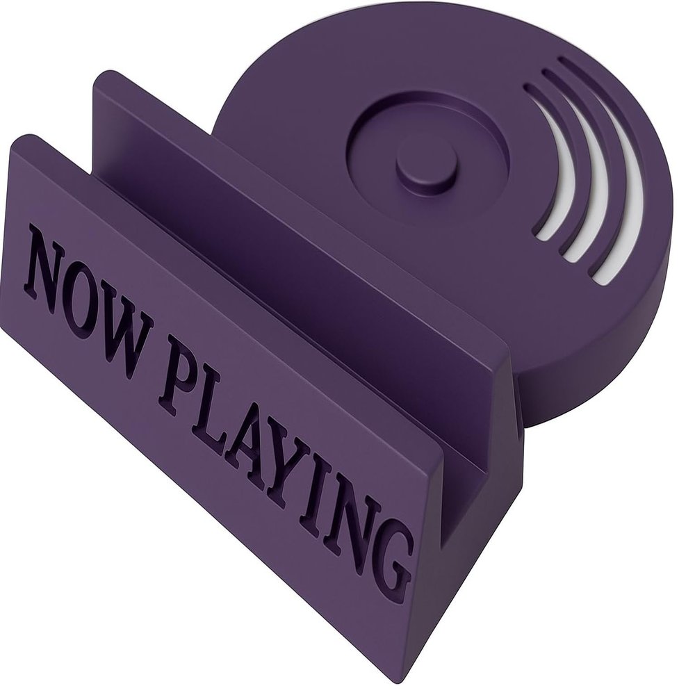 CD Now Playing Display Stand  Minimalist Holder Rack for Single CD  Acrylic Storage Shelf Display for Jewel Case  Compact Design for CDs, DVDs and Videogames  Made in USA (1, Purple)