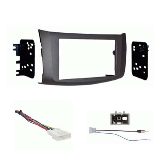 Double DIN Car Stereo Radio Install Kit (Gray) Package Compatible with for Sentra 2019 Without Factory Amplifier