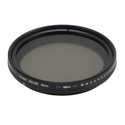 Adjustable ND Filter Variable Density ND2 400 for Camera Lens, Optical Glass Material, Long Exposure Capability, Eliminate Moire Fringe and Uneven Dimming, Comes with Storage Box (46mm)