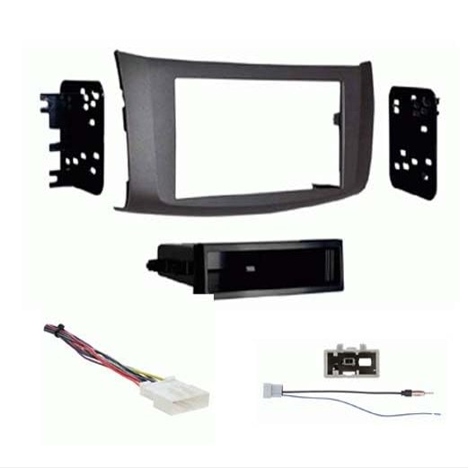 Single DIN Car Stereo Radio Install Kit (Gray) Package Compatible with for Sentra 2019 Without Factory Amplifier