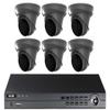 CCTVWHOLESALEOUTLET 4MP Plug & Play IP Kit: 8ch NVR with 2TB, 6 Turret Grey Cameras 4mm Lens, Night Vision, Built-in Mic, 100FT IR view 1