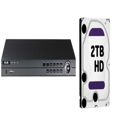 CCTVWHOLESALEOUTLET 4MP Plug & Play IP Kit: 8ch NVR with 2TB, 6 Turret Grey Cameras 2.8mm Lens, Night Vision, Built-in Mic, 100FT IR