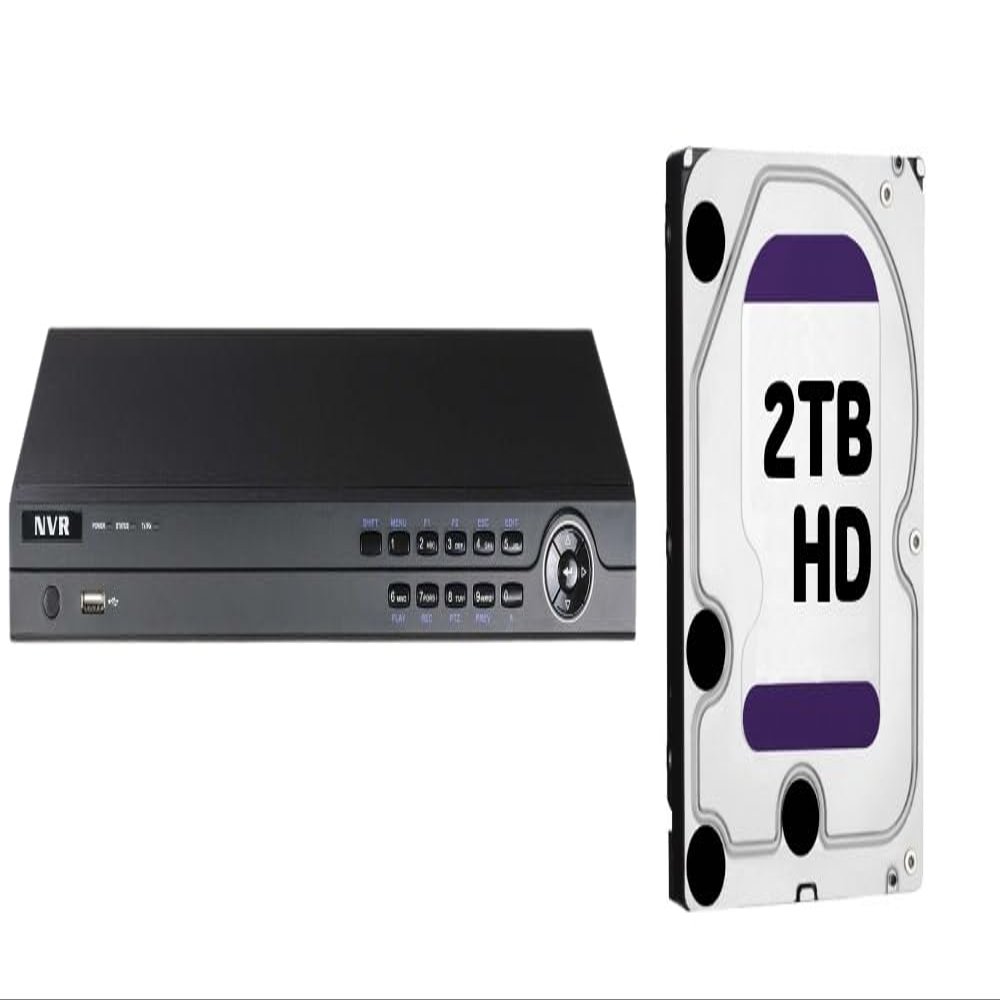 CCTVWHOLESALEOUTLET 4MP Plug & Play IP Kit: 8ch NVR with 2TB, 6 Turret Grey Cameras 2.8mm Lens, Night Vision, Built-in Mic, 100FT IR