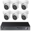 CCTVWHOLESALEOUTLET 4MP Plug & Play IP Kit: 8ch NVR with 2TB, 6 Turret White 24/7 Color Cameras 2.8mm Lens, Night Vision, Built-in Mic, 100FT IR view 1