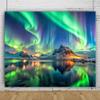 10x8ft Northern Lights Backdrop, Aurora Snow Mountain and Lake Background for Children & Adults Party Decorations Vacation Bible School Supplies view 4