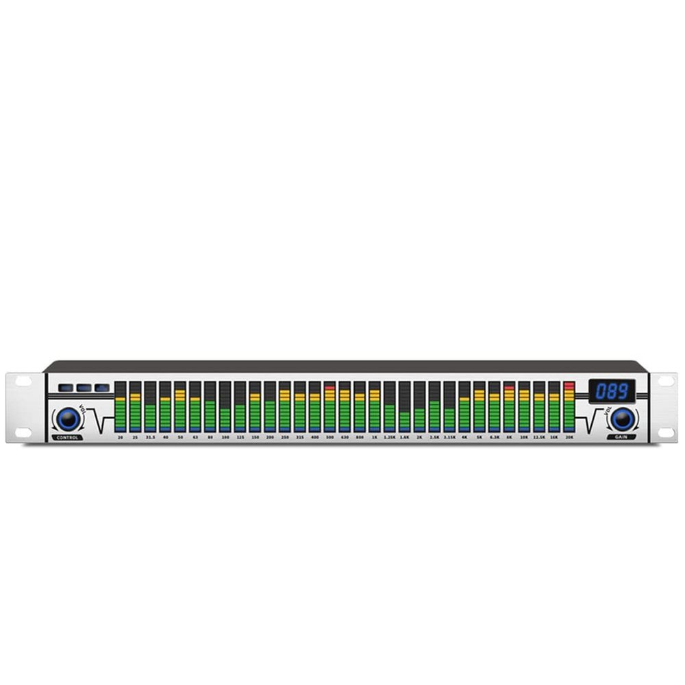 MVUYO 31 Bands Graphic Equalizer Audio Digital Equalizador De Audio Professional Sound System Professional Equalizers(white-Fruit peach5)