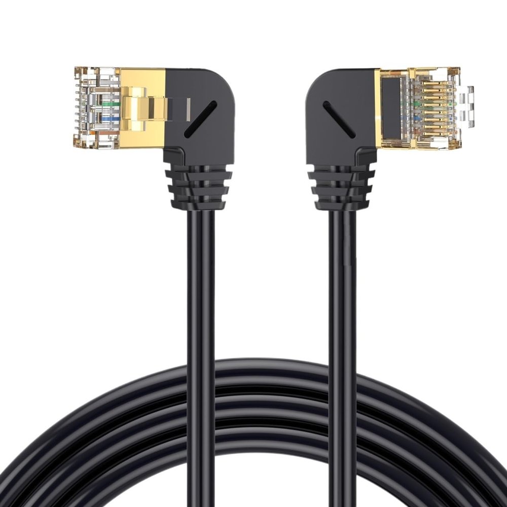 bodateng Double Elbow Down Up Angled 90 Degree CAT8 40Gbps 8P8C Cat 5 Ethernet Network Cable RJ45 LAN Patch Cord 0.5M(LE-LE)