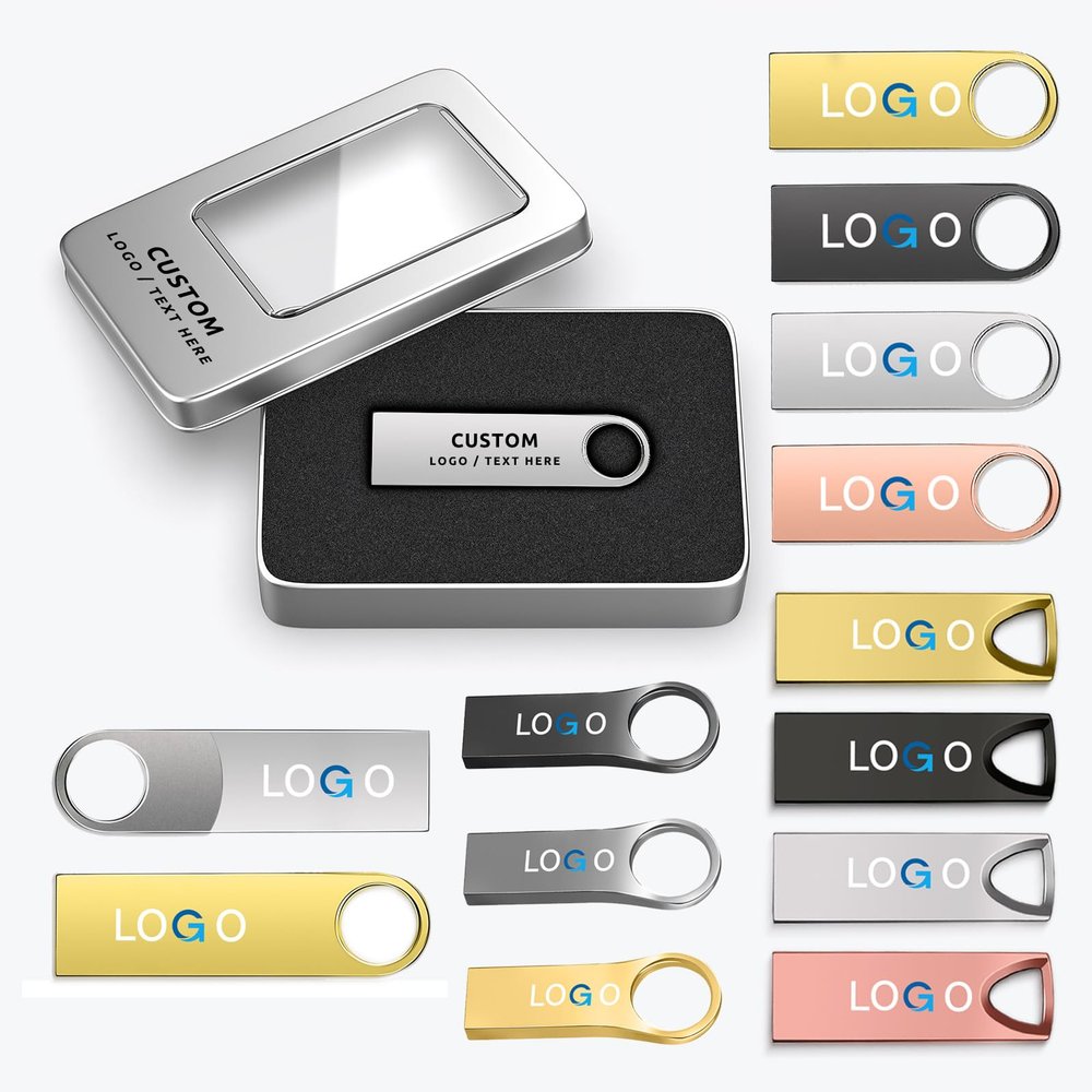 Personalized USB Memory Sticks 50 100 Pack Branded Boxes for Corporate Gifts University Fairs Company Outreach Client Branding (50,64GB)