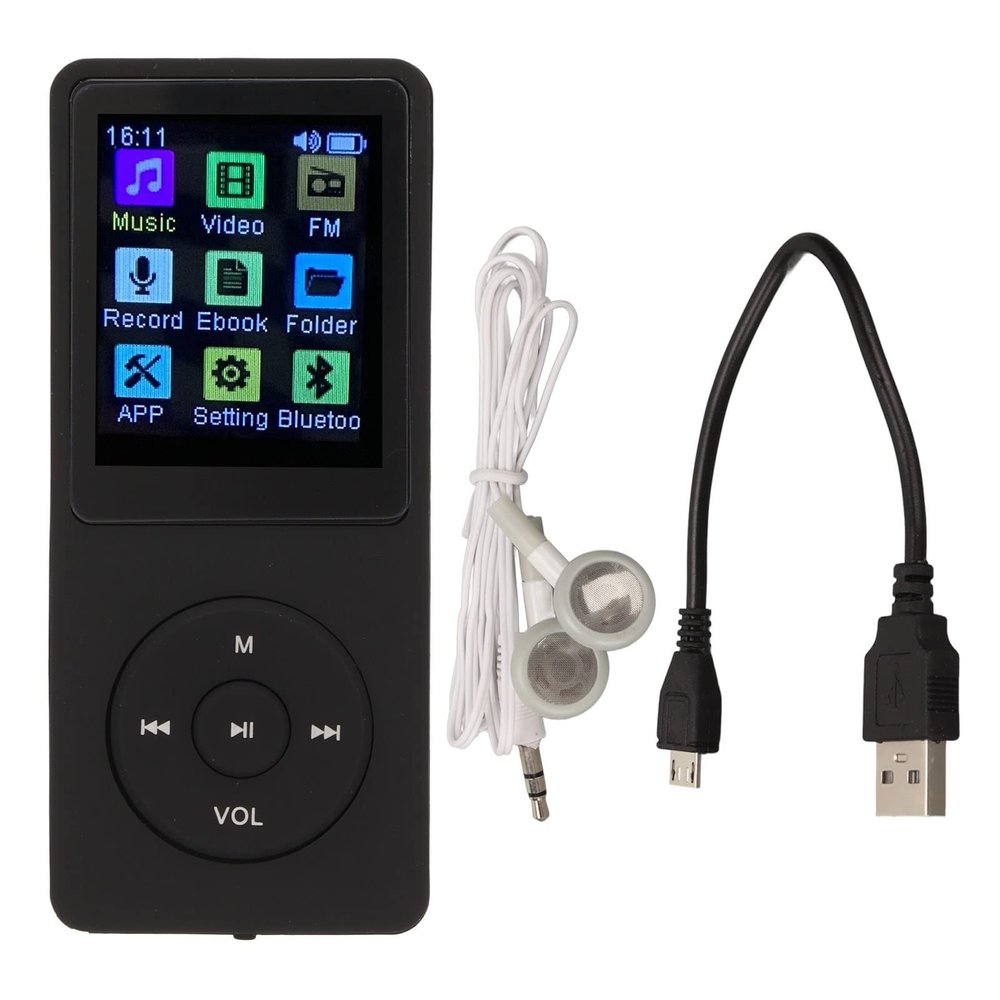 Digital Music Player - 1.8 Inch LCD, Supports Up to 64G Memory Card, Ultra Thin Design for Easy Portability (Black)