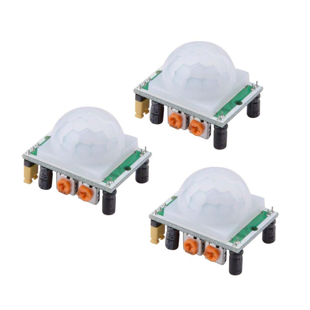 KEAcvise 3 Pieces HC-SR501 PIR Motion Sensor Module, Human Body Infrared Detector for Arduino & Raspberry Pi, 4.5-20V DC