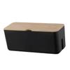 STOBOK Bamboo Wood Cover Wire Box Outdoor Storage Box for Charger Case Cord Concealer Cable Holder Cable Cover view 1