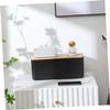 STOBOK Bamboo Wood Cover Wire Box Outdoor Storage Box for Charger Case Cord Concealer Cable Holder Cable Cover view 4