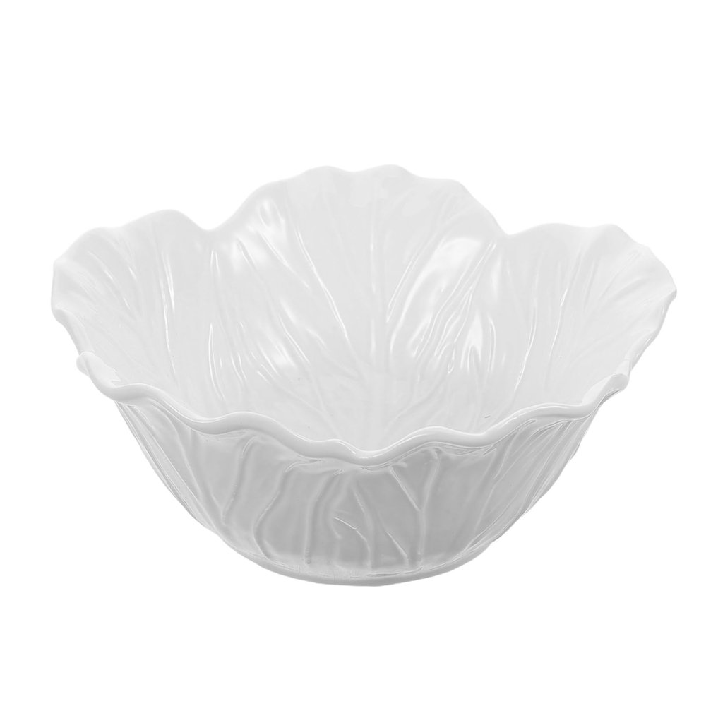 DOITOOL Creative Dinner Plate Flower Shaped Porcelain Serving Bowl Decorative Ceramic Salad Bowl for Fruit Cabbage Motif