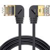 bodateng Double Elbow Down Up Angled 90 Degree CAT8 40Gbps 8P8C Cat 5 Ethernet Network Cable RJ45 LAN Patch Cord 0.5M(RI-RI) view 1