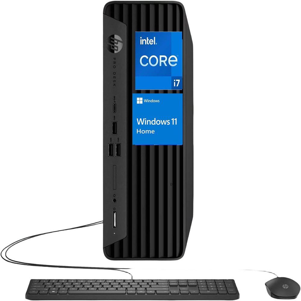 HP Pro Small Form Factor G9 Computer | Intel Core i7 Processor | 32GB DDR5 RAM & 2TB SSD | HDMI, USB-C, Wi-Fi & Bluetooth, RJ-45 | Keyboard & Mouse | Windows 11 Home | 4K Support | Intel UHD Graphics
