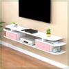 Simple Hanging Floating TV Stand Wall Mounted Media Console Shelf with Cable Management Display Space for Living Room Space Saver(Pink,160 cm) view 1
