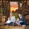 10x8ft Western Cowboy Backdrop, Wild West Rustic Wooden Barn Backdrop, Western Theme Photography Background for Kids Adults Cowboy Party Decoration Supplies view 2