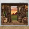 10x8ft Western Cowboy Backdrop, Wild West Rustic Wooden Barn Backdrop, Western Theme Photography Background for Kids Adults Cowboy Party Decoration Supplies view 4