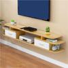 Floating TV Stand with Storage Wall Mounted Entertainment Center and Cabinet Shelf 3 Layer Space-Saving Under TV Shelf Heavy Duty(Multi-Colored,55in) view 1