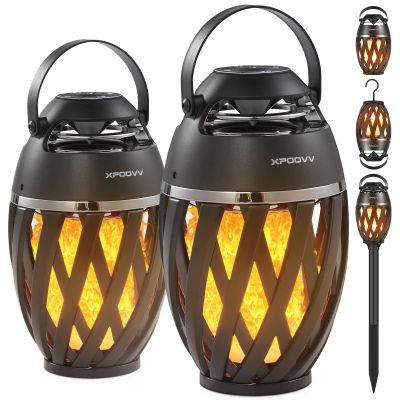 Father's Day Gifts for Dad, 2026 New Outdoor Bluetooth Speaker with Flame Lights, Cool Birthday Gifts for Men Him Her Boyfriend Husband, Patio Garden Camping (2 Pack)
