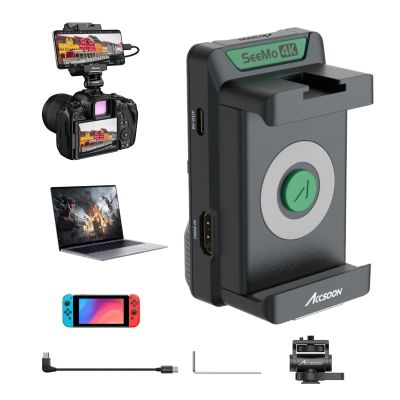 Accsoon SeeMo 4K HDMI Video Transmission System, 4K30/1080p60 Camera Transmitter for Recording/Sharing/Livestreaming, Compatible with Samsung/Xiaomi/Galaxy/LG/Tablets, SeeMo 4K for Android 8 or Later