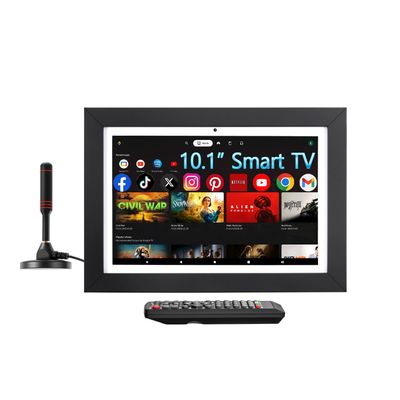 IONETECK 10.1 inch Smart Kitchen & Home Hub, Voice Control, Touch Screen, Small TV with Built-in ATSC Tuner, Play Store, Calendar, Photo Frame, Video Call, Portable MINI for Home, RV, Bedroom, Truck