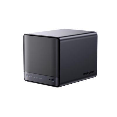 MINISFORUM Desktop NAS N5 Pro 5 Bay 128GB SSD,AMD Ryzen AI 9 HX PRO 370(12C/24T) DDR5 RAM Slots, 1*10Gbe,1*5Gbe, 2*USB4(8K), 8K HDMI,1xM.2 Slot & 2xU.2/M.2 Slots Up to 188T, Network Attached Storage