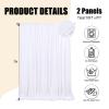 10Ft x 7Ft White Backdrop Curtains for Parties, Polyester Fabric Backdrop Drapes with Rod Pockets for Weddings, Birthday, Halloween, Photography, Christmas Party Background Curtain, 2 Panels view 2