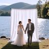 10Ft x 7Ft White Backdrop Curtains for Parties, Polyester Fabric Backdrop Drapes with Rod Pockets for Weddings, Birthday, Halloween, Photography, Christmas Party Background Curtain, 2 Panels view 4