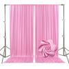 10Ft x 7Ft Pink Backdrop Curtains for Parties, Polyester Fabric Backdrop Drapes with Rod Pockets for Weddings, Birthday, Halloween, Photography, Christmas Party Background Curtain, 2 Panels view 1