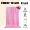 10Ft x 7Ft Pink Backdrop Curtains for Parties, Polyester Fabric Backdrop Drapes with Rod Pockets for Weddings, Birthday, Halloween, Photography, Christmas Party Background Curtain, 2 Panels view 2