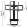 QICBYING Electric TV Lift - LCD TV Floor Stand, Motorized TV Lift Bracket with Remote Control, Electrically Height-Adjustable TV Bracket for 37-75 Inch TVs, Can Be Hidden in A Cupboard(860-1560mm) view 2