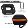 XEGIMOR Silicone Cover and Hard Carrying Case for JBL Go 4 Portable Bluetooth Speaker, Protective Holder Carrier for JBL Go 4 Speaker Accessories (Black) view 3