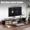 FENSULN DualTier Monitor Stand Riser with Drawers, Desktop Organizer Shelf Storage for Computer Screen 2 Monitors, Supports for PC Computer Monitor, Printer, Heavy TV Riser Black view 2