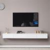 YUXING1205 Floating TV Stand with Flip Doors and Drawers Wall-Mounted Floating Entertainment Center TV Console(Natural,180x20x24cm) view 4