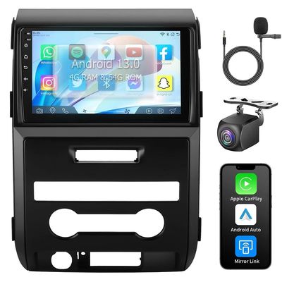 Surakey 2GB + 32G ROM Android 13 Car Radio for Ford F150 2009 2010 2011 2012 2013 2014, 9 inch IPS HD Touchscreen Stereo for CarPlay Wireless Android Auto Backup Camera WiFi GPS Bluetooth FM
