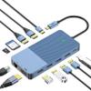 12-in-1 USB C Docking Station, 100W PD Charging, 4K Triple Display (HDMI/DP), Gigabit Ethernet, USB 3.1 Gen2 (10Gbps), SD/TF Card Reader, for MacBook/Dell/HP/Lenovo/Xiaomi/Huawei Type-C Devices view 1