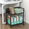 ELEFOCUS Mobile Computer Tower Stand Printer Stand 2-Tier Storage Shelf Under Desk Rolling PC Laptop Standing Table (Size:46 * 35 * 59.5cm,Color:Black) view 4