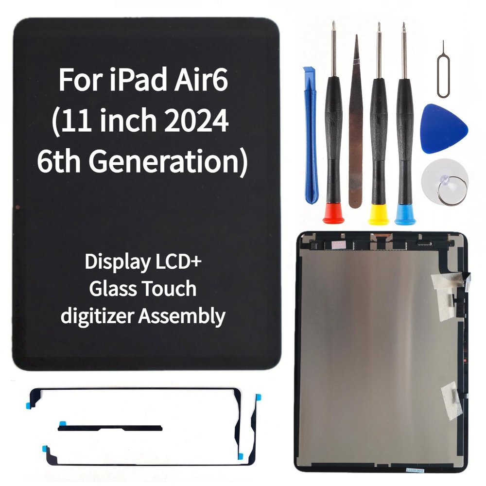 11" LCD Screen Replacement for iPad Air 11 inch M2 (2024) 6th Generation A2902 A2903 A2904 Display LCD + Glass Touch Digitizer Assembly Premium Repair KitNot for 13 inch Factory Direct Supply