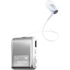 Oluote Bluetooth Headset with Retractable Cable, Wireless Headphone Stereo Earphone V5.4 Noise Cancelling Mic Clip on Earpiece, with LCD Display, AI Voice Assistant, for Sports Business (Silver) view 1
