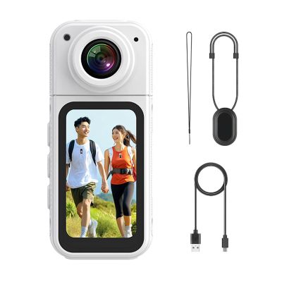 VBESTLIFE 2.7K Thumb Action Camera, Wearable Body Cam with Magnetic Lanyard, Handsfree POV Recording, Portable Camcorder for Cycling, Travel, Pet
