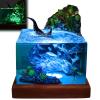 Handmade 3D Ocean Resin Lamp - USB-powered wooden base resin ocean night light, adjustable lamp, men's office decoration, living room and bedroom decoration, suitable for vacation (10*10*10cm) view 1