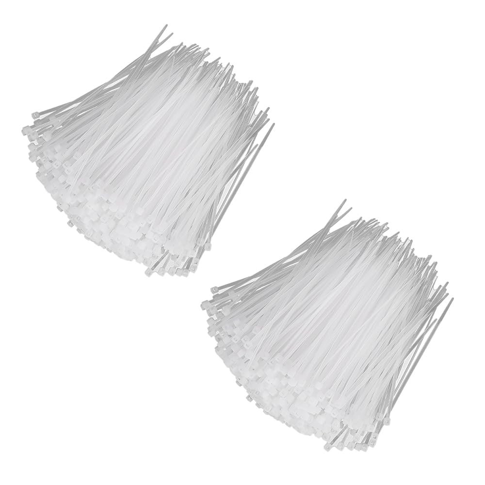 1000Pcs 3 X 100Mm/4Inch White Zip Ties 4 Inch Standard Standard Self - Locking Plastic Nylon Cable Tie Zip Ties White Nylon Tie Straps for Home Garden Office Travel and Workshop (2000)