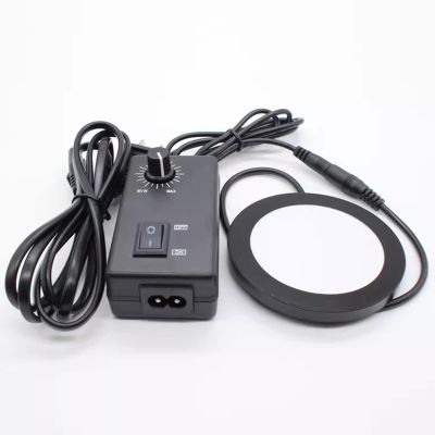 LED Ring Microscope Bottom Light, Bottom Light Source Illuminator, Adjustable Brightness, 6000-6500K, Eliminate Shadow Reflective, for Binocular Trinocular Stereo Microscope