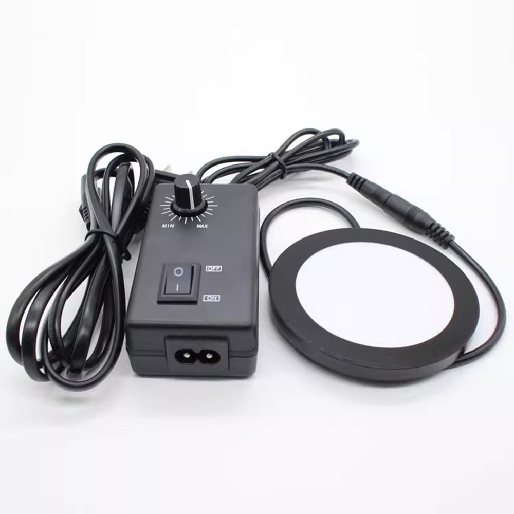 LED Ring Microscope Bottom Light, Bottom Light Source Illuminator, Adjustable Brightness, 6000-6500K, Eliminate Shadow Reflective, for Binocular Trinocular Stereo Microscope