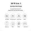 WEISUYUUS Double Port USB C and USB 2.0 Memory Card Reader for Microed Cards Fast Transfer for Smartphones Laptops Tablets view 3